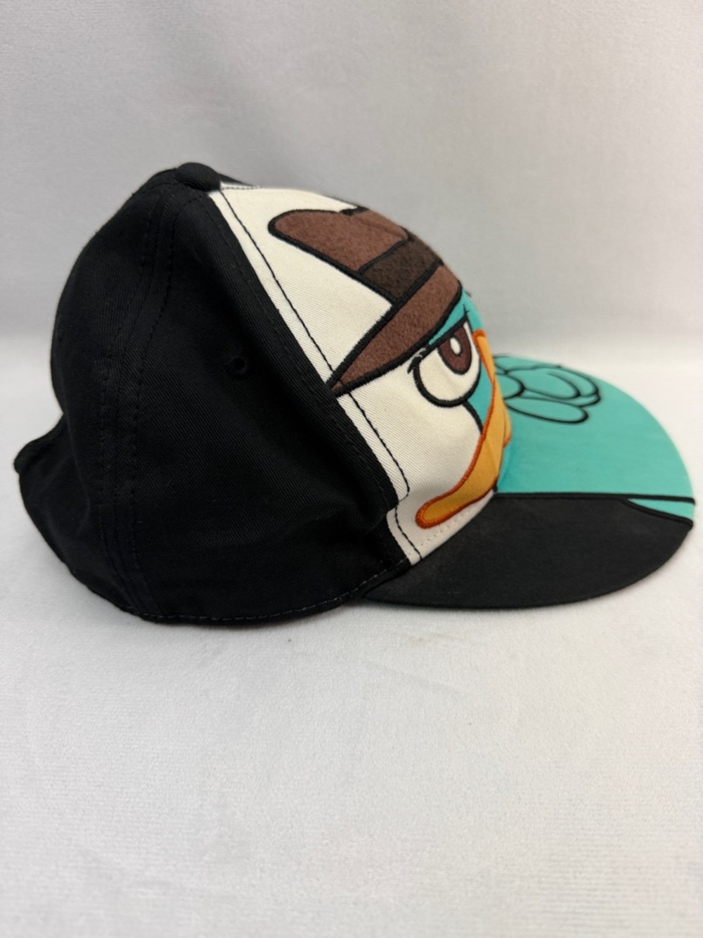 Perry the Platypus Cartoon Cap Teal Brown Orange Black Snapback Trucker Hat - Picture 2 of 6